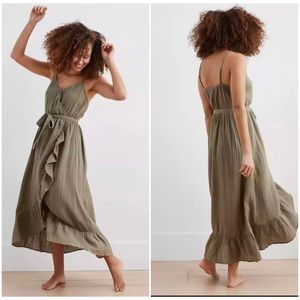 Aerie Ruffle Wrap Midi Dress